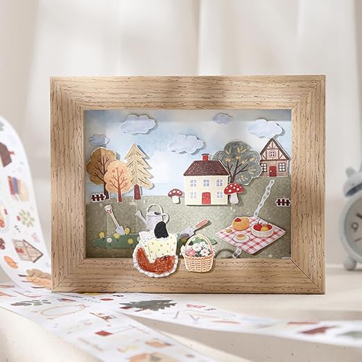 6 Rolls Home Daily Life Die-cut Washi Tape Stickers Decorative Washi Tape