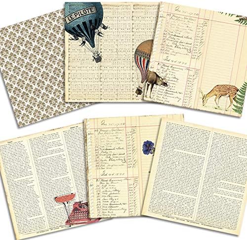 Vintage Woodland Creature Cute Decopodge Paper Pack 6x6, Christmas Deer Decor Floral Pattered Single-Sided Printed Scrapbook Paper Pad For Jurnals, Scrapbooking, Cardmaking Crafts Supplies-24s