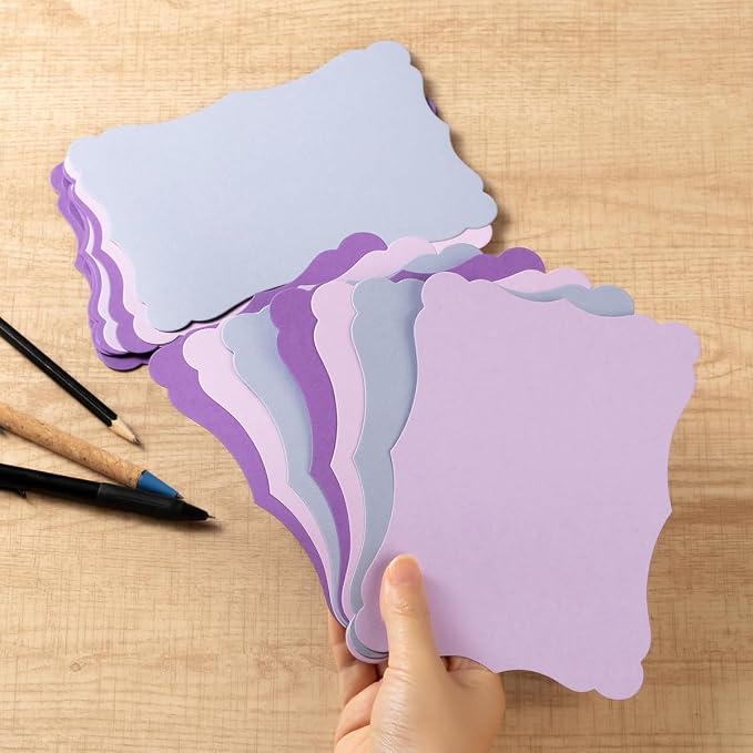 50 Pack Blank Kraft Greeting Cards, Purple, 5 Colors, 4x6IN