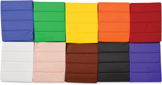 Sculpey III Polymer Clay Set - 10 Colors Oven-Bake Modeling Clay, 1oz Bars | Soft non-toxic sculpting clay for jewelry, home decor and kids crafts. Includes 10 vibrant bars that stay soft until baked
