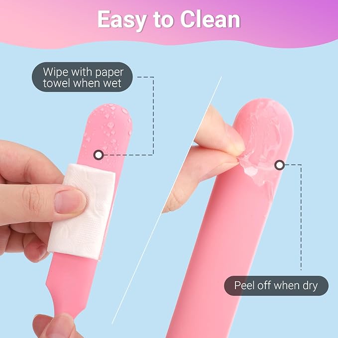 Gartful 6PCS Silicone Spatula Sticks, Non-Stick Epoxy Resin Mixing Sticks Scraper Tools, Reusable Stirring Rods for Resin, Paint, Waxing, Liquid, Arts Crafts Supplies, Facial Mask, Pink