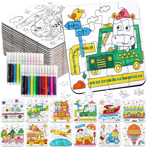 Transportation Puzzle Craft for Kids-Train Party Favors DIY Activities Toys