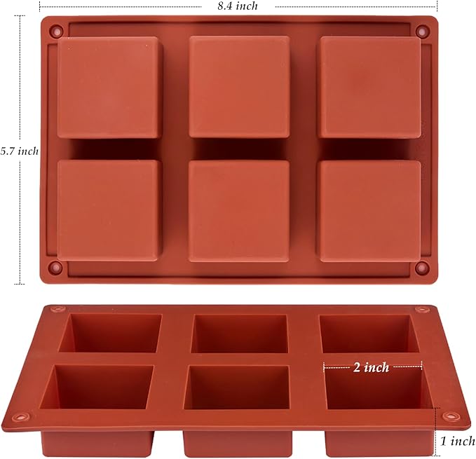 JOERSH Square Cake Silicone Molds, 3 Pack, 2" x 2" x 1"