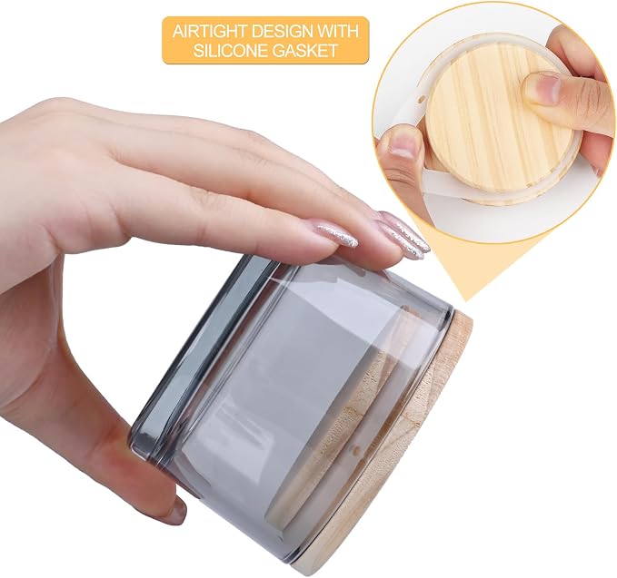 SHOWIN Thick Candle Jars for Making Candles 16 Pcs, 4 OZ Empty Jars with Wood Lids for Candle Making, Sample Container - Dishwasher Safe,Clear Gray