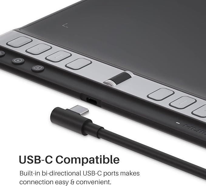 HUION Inspiroy 2 Large Drawing Tablet with 3-Group 8 Customized ExpressKeys | 10.5x6.56" Art Tablet with Scroll Wheel, Battery-Free Stylus, Graphics Tablet for Drawing, Design, Work with Mac, PC & Mobile