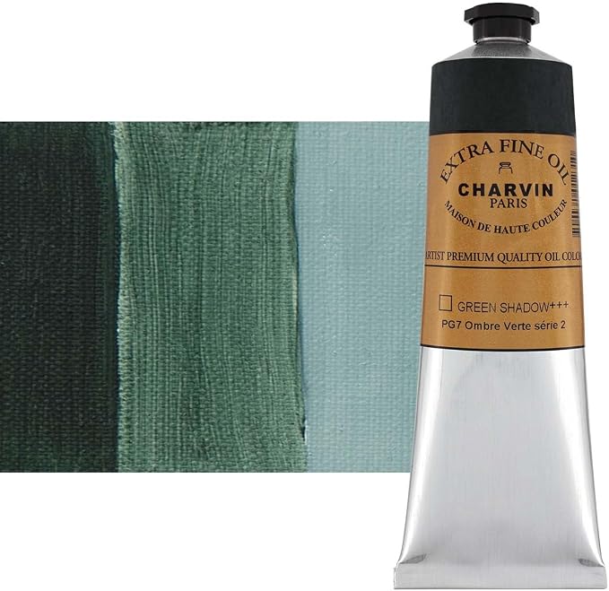 Charvin Extra Fine Oil Paint, Green Shadow 150 ml - Triple-Milled, Rich Texture, Poppy Oil-Based, Light-Fast, Handmade, Archival Quality