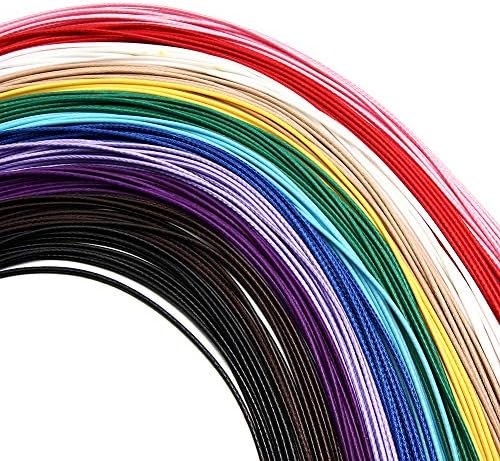 60Pcs Waxed Necklace Cord Bulk for Jewelry Making,Necklace Rope String with Clasp for DIY Bracelet Pendant,Multicolor