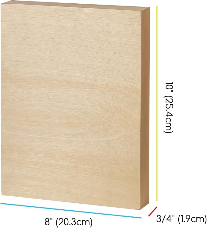 MEEDEN Unfinished Wood Canvas Board:8x10 Canvas Panel Pack of 4