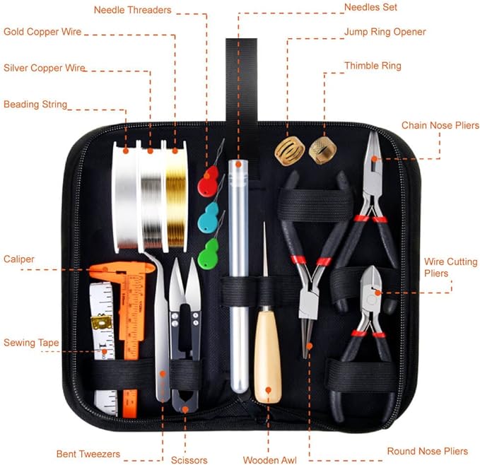 PAXCOO Jewelry Making Supplies Kit with Tools, Wires, Findings for Jewelry Repair and Beading (Pack of 2)
