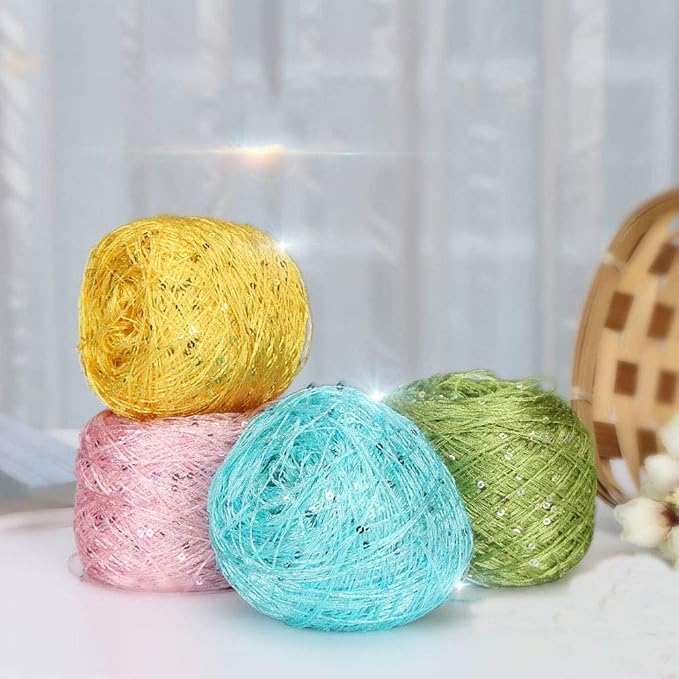 Champagne Sequin Yarn - Sparkle, Fantasy & Art Yarn - 100g