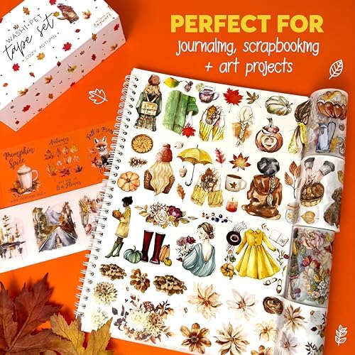 Fall Washi Tapes + PET Tapes for Scrapbooking | Fall Journaling Supplies