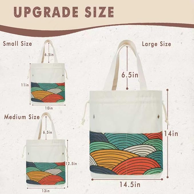 TOGETRUE Yarn Bag, Knitting Crochet Tote Bag, Yarn Storage Bags Organizer, Crochet bags for Crocheting Project, Store Skein Ball, Short Knitting Needle (Medium, Color Arc)