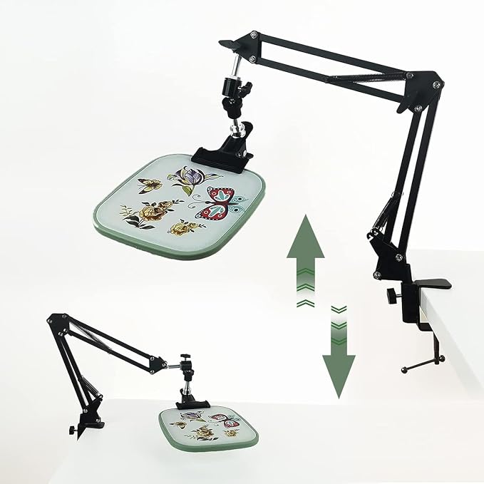 Embroidery Stand Lap,Folding Cross Stitch Stand Clamp, Hand Embroidery Hoop Holder 360 Rotated Embroidery Hoop Stand ,Embroidery Holder Stand Suitable for Embroidery Hoops（Black）