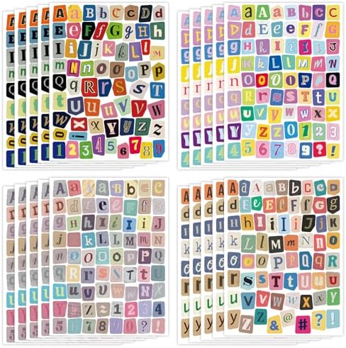 1380PCS Letter Stickers for Scrapbooking,20Sheets Magazine Alphabet Sticker