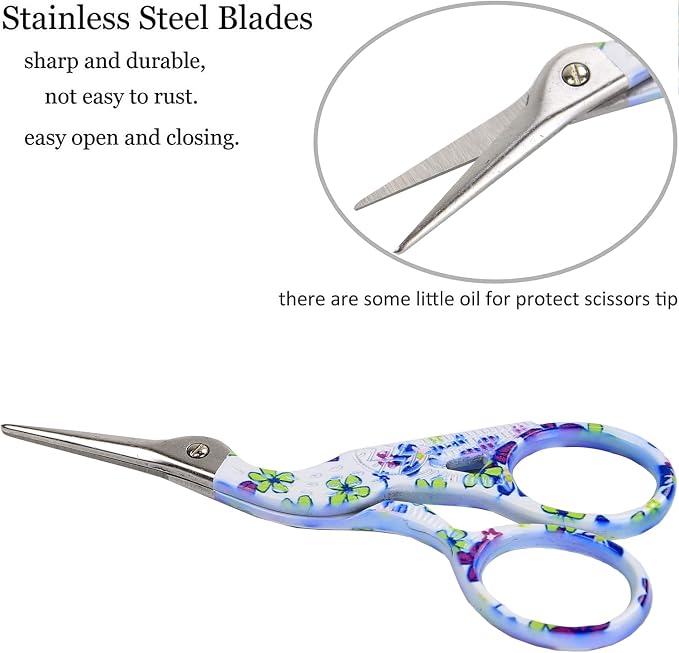 BIHRTC 3.6" Small Craft Scissors,Sharp Stainless Tip for Crochet | Stainless Steel Tip,Lightweight Design,for Cross Stitch,Knitting,Yarn Cutting,Threading,Crafting,Sewing,DIY