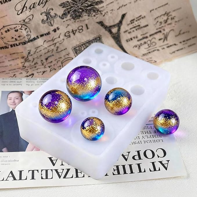 Sphere Silicone Molds for Resin,Seamless Sphere Resin Molds Silicone,Resin Bead Mold,Small Resin Molds for Jewellery Making,Pendant and and DIY Gifts,for resi n Casting(20Cavity Sphere Molds)