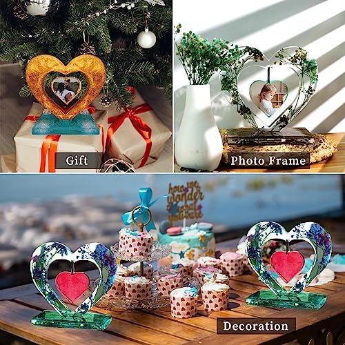 Heart Photo Frame Resin Molds Silicone, Large Ornament Picture Frame Silicone Mold for Resin Casting, DIY Epoxy Resin Floral Art Crafts Home Decoration Engagement Wedding Birthday Gifts