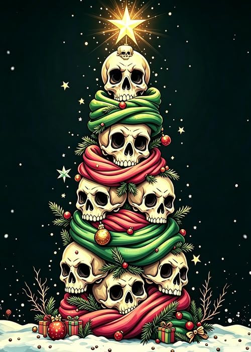 GQYCZZ Gothic Skull Christmas Tree Diamond Art Kits for Adults12 x16