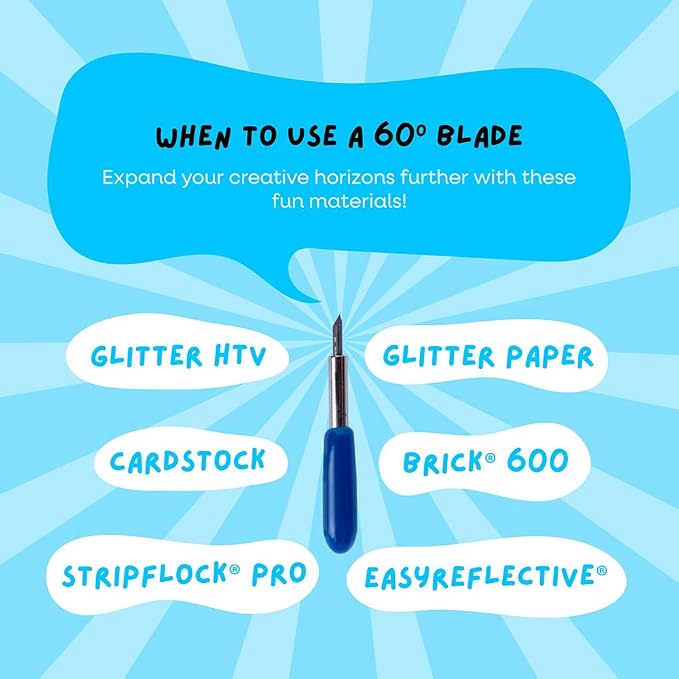 Siser 60 Degree Blade - Compatible with the Siser Blade Housing - Perfect Cuts On Thicker Materials Like Brick 600 and Craft Felt