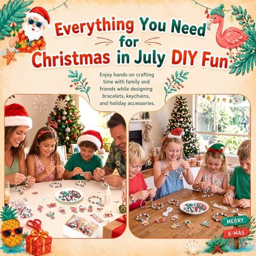 Soulchen 1102 Pcs/24 Sets Summer Christmas Beads Bracelets Craft Kit
