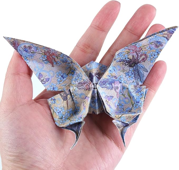 Origami Paper 50 Sheets, 6-Inch Square Double Sided Colored Craft Paper | 70GSM colorful paper,50 Vivid Pattern Origami Kit,DIY Hand Crafts,Arts Creativity,Easy to Fold,No-Fading.Flower Fairy