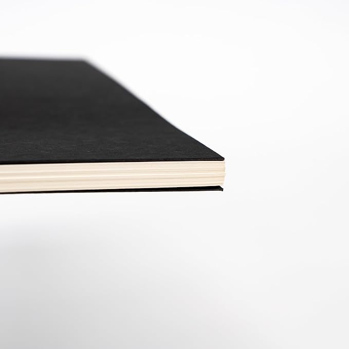 DSTELIN 9 inch x 6 inch, 100GSM, Blank Spiral Notebook, 1-Pack, Soft Cover, Sketch book, 160 Pages / 80 Sheets, (Black)