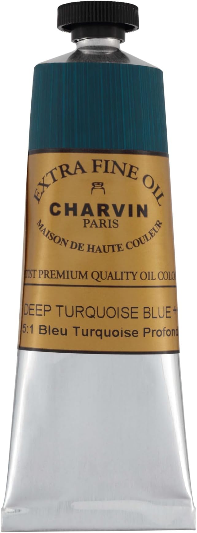 Charvin Extra Fine Oil Paint, Turquoise Deep Blue 60 mL - Triple-Milled, Rich Texture, Poppy Oil-Based, Light-Fast, Handmade, Archival Quality