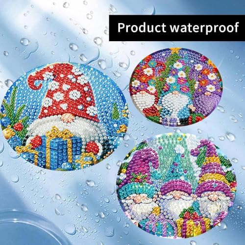 8 Pcs Diamond Art Coaster Kit for Adult with Holder, Diamond Coasters 4x4in