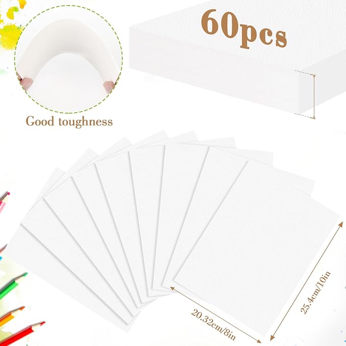 3 Pack Watercolor Paper Pad, 8x10 140lb/300g Water Color Paper, 20 Sheets Cold Press Drawing Painting Paper Sketchbook Notebook, Art Supplies for Watercolors Marker, Sketch Book for Kids Adults