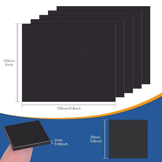 DIYMAG Magnets with Adhesive Backing, 150P Flexible Square Magnetic Dots