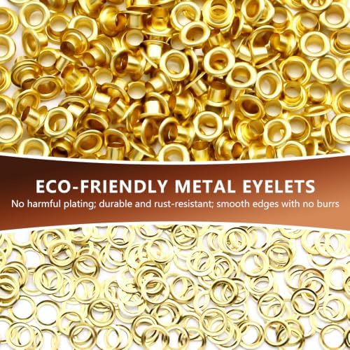 SEMINI 400 Sets 4mm Gold Grommet Eyelet Kit for Fabric Leather Crafts