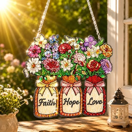 Inspirational Hanging Diamond Art Kits for Adults, Diamond Art Suncatchers
