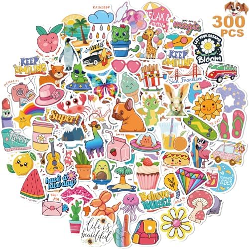 Wninbu 300 PCS Cute Stickers for Kids,Water Bottle Stickers for Girls Boys