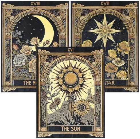 Benjenes 3Pack Tarot Theme Diamond Art Kits for Adults, Diamond Painting