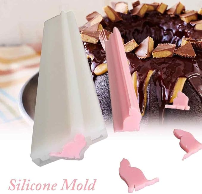 Cat Shaped Long Tube Silicone Soap Mold Kitten Kitty Chocolate Candy & Candle Embed Soap Making Supplies