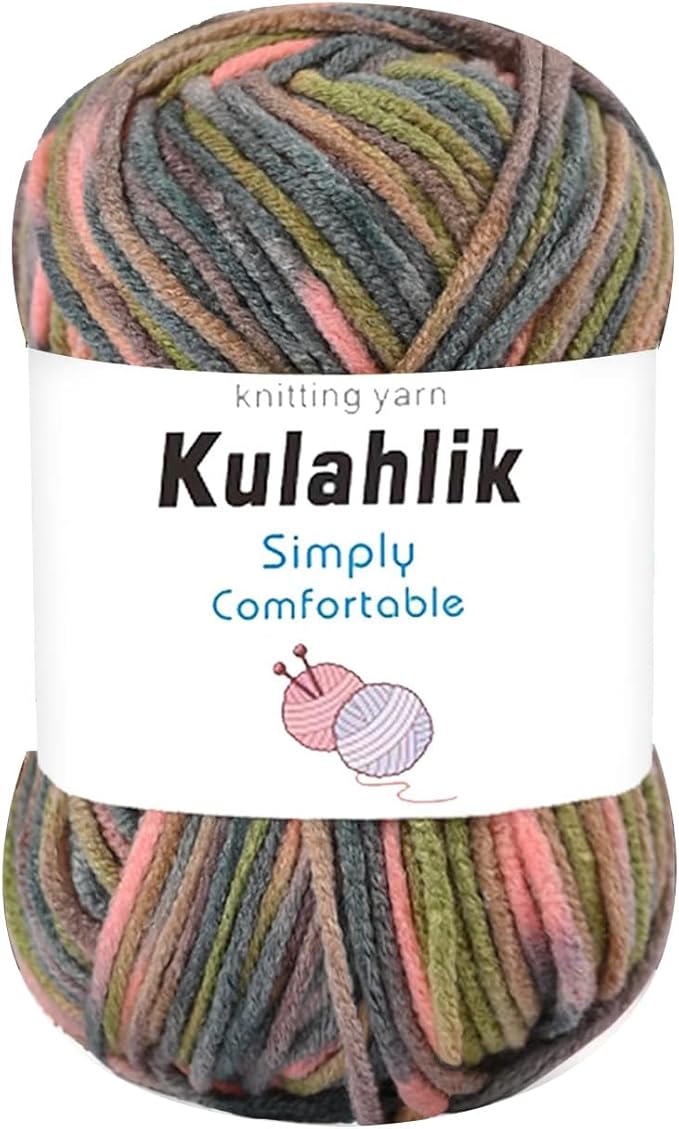 50g(1x50g) Acrylic Yarn for Crocheting and Knitting, Colorful Gradient Yarn Thread, 1 Rolls Skeins, Multicolor Hilo Acrílico, Perfect for DIY Crafts Project