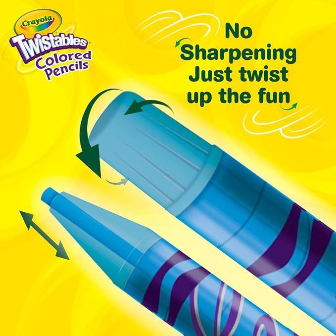 Crayola Twistables Colored Pencils Set 65 pieces (25 pencils + 40 paper sheets), Kids Drawing Kit, Portable Art Case, Kids Colored Pencils, Coloring Supplies, Gifts. | Portable Art Case, Kids Colored Pencils, Coloring Supplies, Gifts