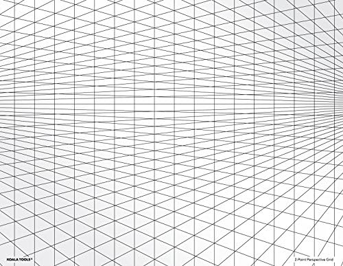 Koala Tools | Perspective Grid Transparency Sheets (Variety Pack of 4) - 8.5" x 11" | Overhead Projector and Light Box Transparencies - Tracing Film for Sketching & Drawing