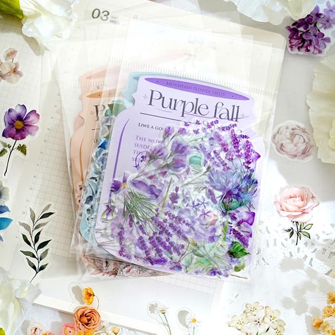 100 Pcs Autumn Flower Stickers for Scrapbooking Junk Journal Card Making CollageNotebook Diary Planner Letter Envelope Water Bottle Phone Case Craft Decoration (Autumn)