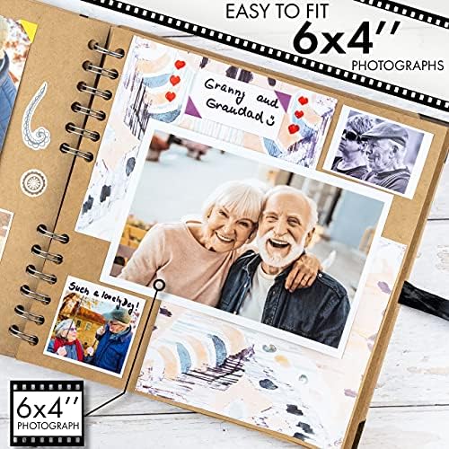 Bstorify Scrapbook Album 60 Pages (8 x 8 Inch) Brown Photo Album Scrap Book | Hardcover with Corner Protectors, Memory Book with Thick Kraft Paper Ideal for Your Scrapbooking Albums, Art & Craft Projects