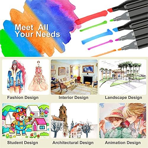 ZECHOMA 120 Colors Alcohol Markers Artist Drawing Art Dual Tip Markers Perfect for Kids Boys Girls Students Adult