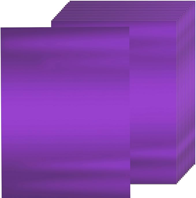 25 Sheets Metallic Purple Mirror Cardstock Paper 8.5 x 11 Shimmer Sheets 250gsm/92lb Heavyweight Scrapbook Paper for Certificates, Invitations, Greeting Cards, Crafts, Graduations