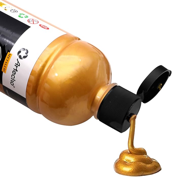 Artecho Gold Acrylic Paint 500ml / 17oz Large Bottle