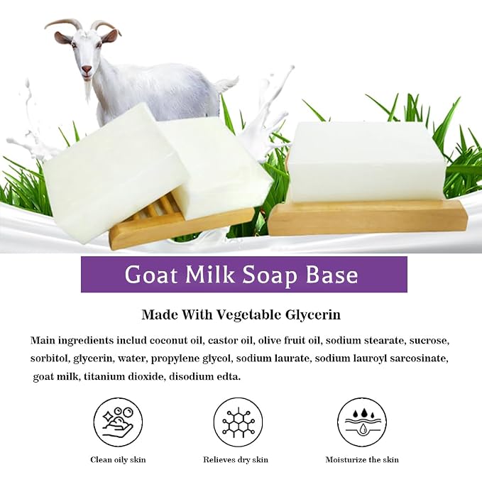 Goat Milk Soap Base,Melt and Pour Soap Base for Soap Making SLS Free 5.2 LB