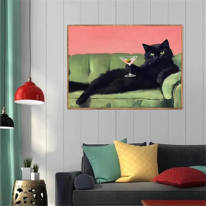Diamond Art Kits for Adults,Black Cat Diamond Painting Kits 12X16 Inch