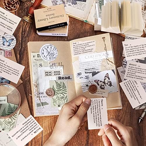 800pcs Vintage Scrapbook Paper, Mini Dictionary