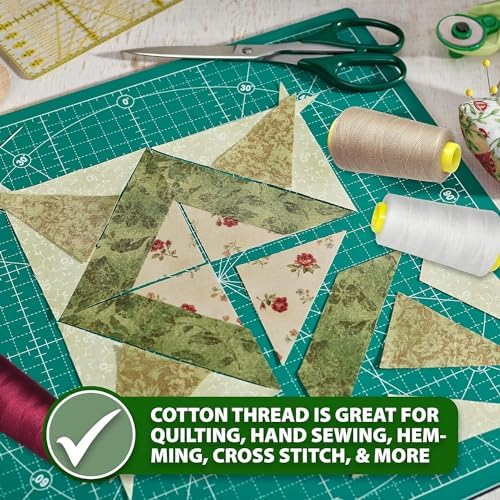 Mandala Crafts Yellow Mercerized Cotton Thread Cones for Sewing Quilting