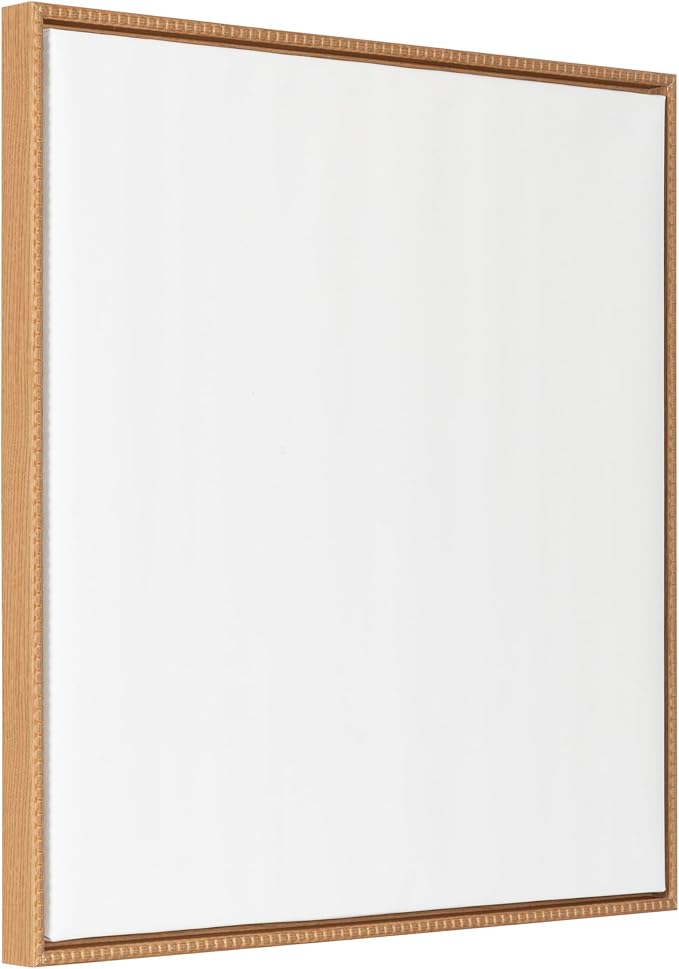 Kate and Laurel Sylvie Blank Framed Canvas Wall Art, 30x30 Natural Beaded, Vintage Modern Empty Canvas for Paint-Your-Own Art, Ready to Paint Premium Canvas Already Framed