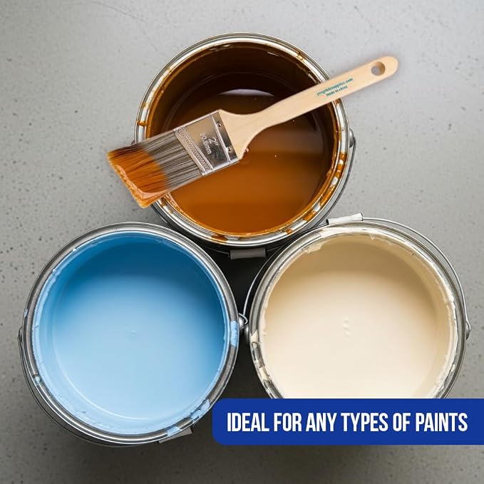 Pro Grade Paint Brushes, 2 Inch Angled Paint Brush, Trim & Walls, 3 Pack | Cutting-in & detail work | Furniture, cabinets & doors | Interior & exterior | Latex & oil-based | Medium stiff bristles