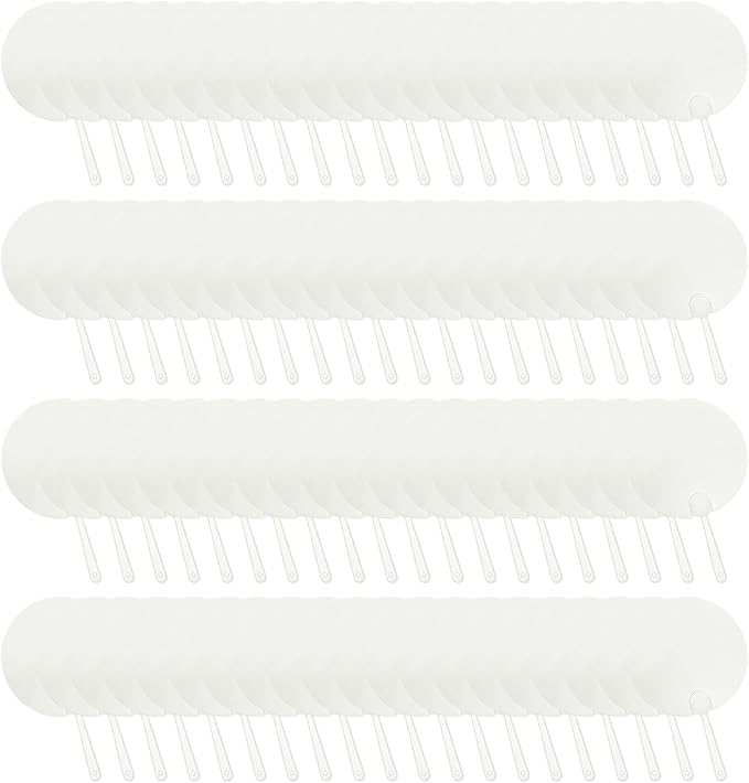Plastic Round Handheld Fans, 100Pcs Blank Pocket Fans, Clear Plastic Hand Fan, Chinese Style for DIY Crafts